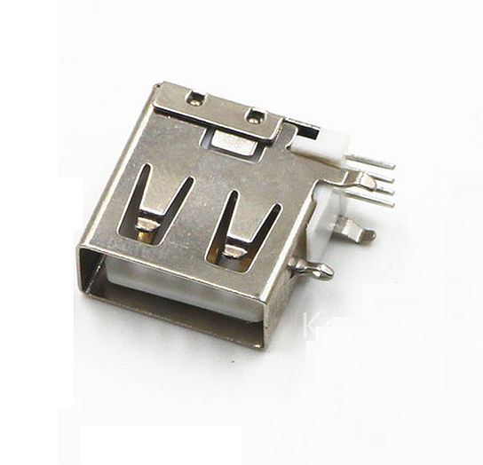 USB-A connector female 90 graden PCB THT (kort)